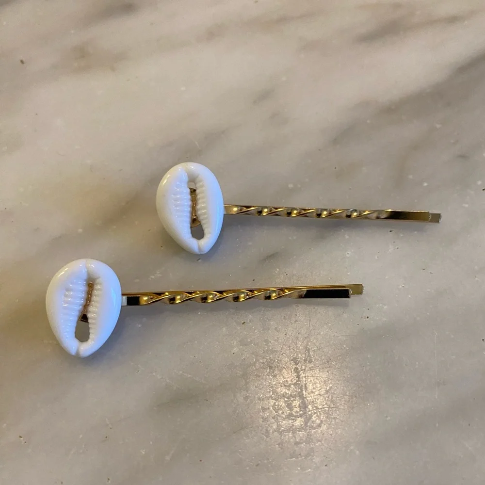 Cowrie Shelll Hair Pins set of 6